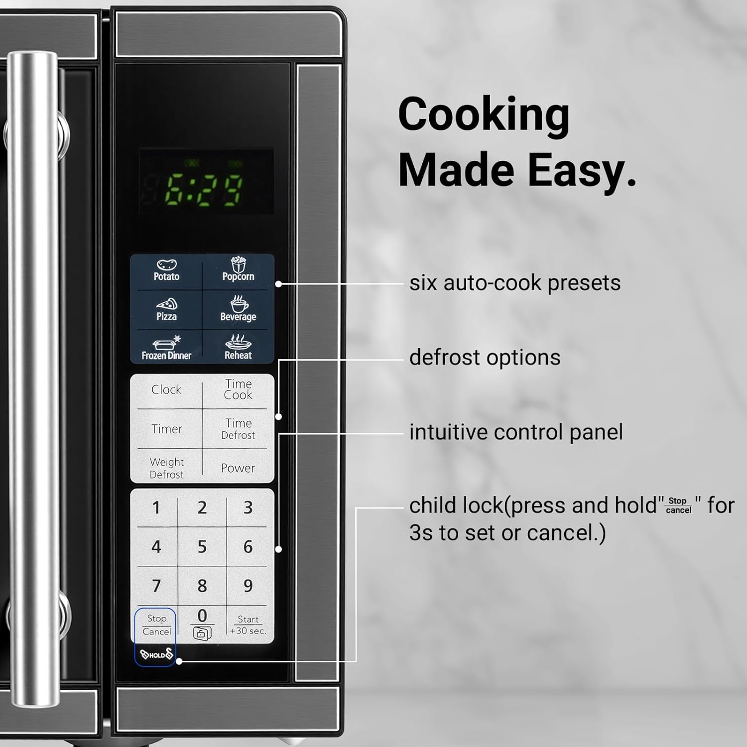 Countertop Microwave Ovens 700 Watts, 0.7 Cu. Ft. Microwave Oven With LED Lighting,Turntable and Child Lock,Compact Microwave Perfect for Apartments and Dorms,Easy Clean Interior