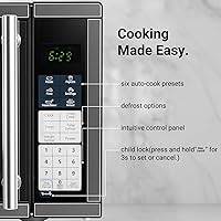 Vista 4 de Hornos microondas para encimera de 0.7 pies cúbicos, horno microondas de 700 vatios con iluminación LED, plato giratorio y bloqueo para niños