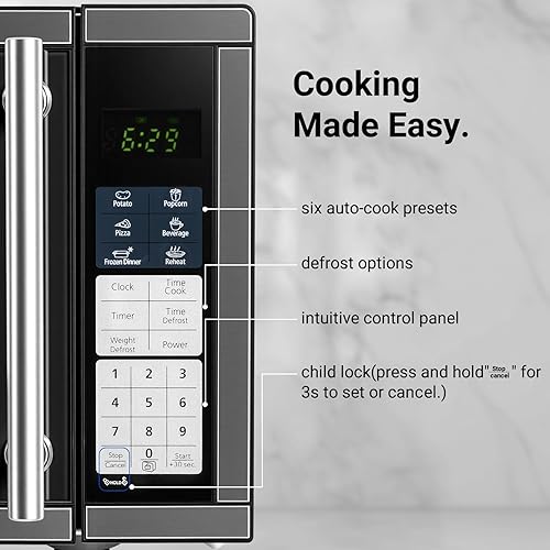 Miniatura 4 de Countertop Microwave Ovens 0.7 Cu. Ft. 700 Watts Microwave Oven With LED Lighting,Turntable and Child Lock,Compact Microwave Perfect for Apartments