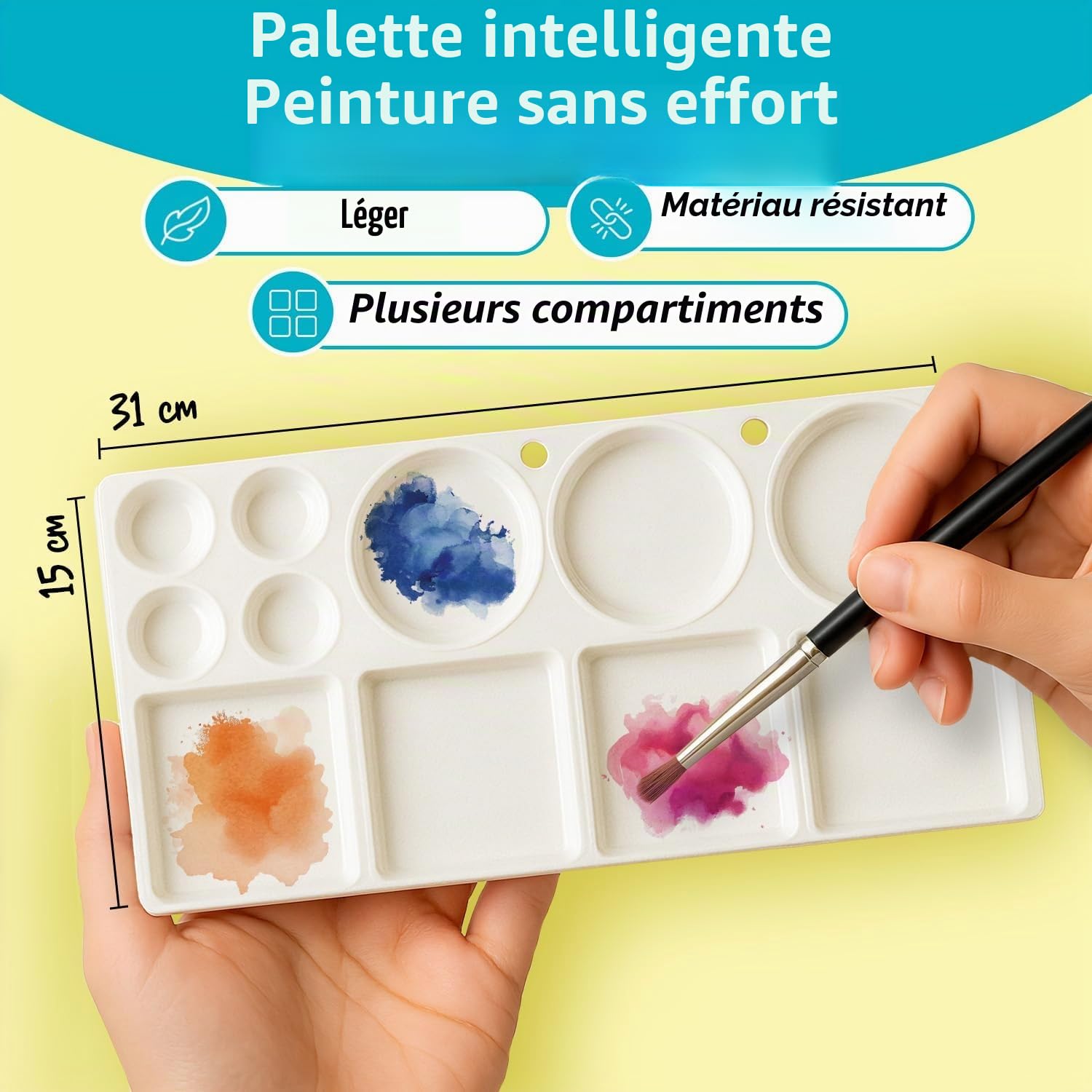 Chalkola Ensemble de peinture aquarelle – 64 tubes de peinture aquarelle (12 ml, 11,3 g), 10 pinceaux et 1 palette, 20 tampons d'aquarelle | Fournitures d'art pour adultes et débutants