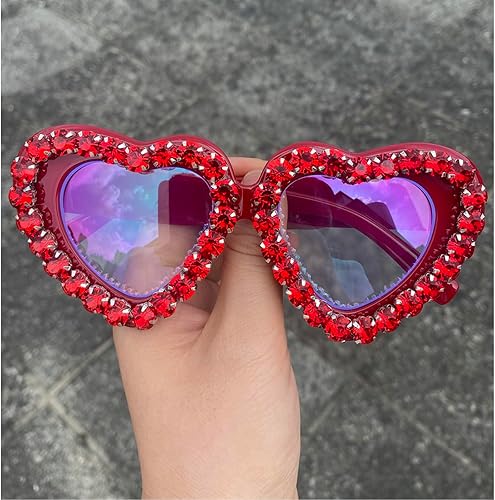 Miniatura 6 de Amor Corazón En Forma De Lectura Gafas De Lectura Mujeres Grandes Diamantes Lectores Gafas De Moda Azul Bloqueo De Luz