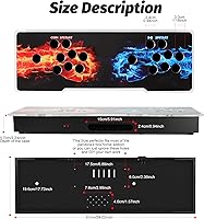 Vista 3 de Sturdy DIY Arcade Console Kit - Metal Base and Acrylic Panel, 2 Player Video Game Machine Case, Supports 8 Buttons Each, Compatible with Pandora