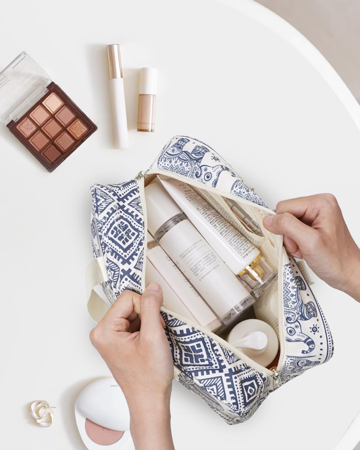 Narwey Trousse de Toilette Voyage Grande Trousse Maquillage Organisateur Accessoires Sac de Toilette Trousse Toilette Hommes Femmes - 3