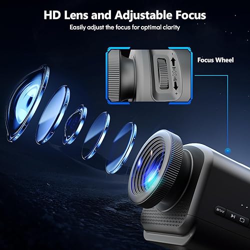 Miniatura 5 de Rossetta Proyector 3D, Mini Proyector de Galaxia HD 3D con Altavoz Bluetooth y Control Remoto, Temporizador de 1/2H, 60 Temas, Luz Nocturna para