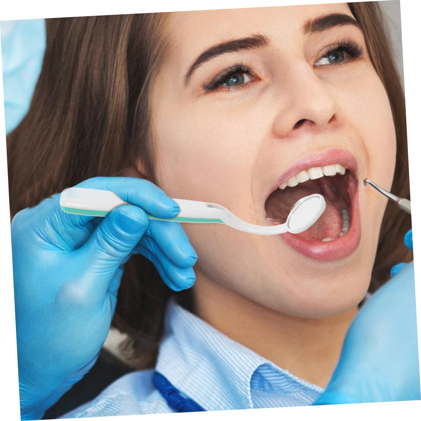 Specchio Orale LED Antifog in Plastica Verde per Dentisti