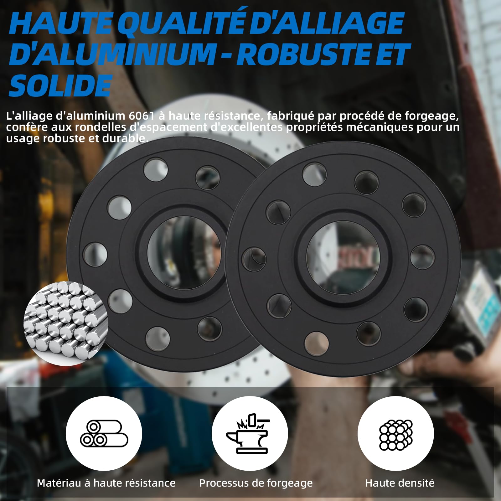 Jeu de 2 entretoises de Roue de 10 mm 5x100 + 5x112, avec boulons de Roue allongés M14x1,5, Trou Central 57,1 mm, Convient pour Volkswagen Golf GTI/Polo et Autres modèles