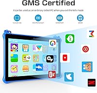 Vista 3 de PRITOM Tabletas para niños de 10 pulgadas Android 13, tableta con cordón 64GB, Quad-Core, pantalla HD IPS, WiFi, cámara dual, tableta para niños Azul