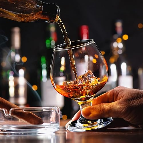 Miniatura 6 de Qunclay 24 vasos de chupito, lindos vasos de coñac, pequeños sorteos de brandy para degustar brandy, copas de oporto para whisky, brandy, vino,