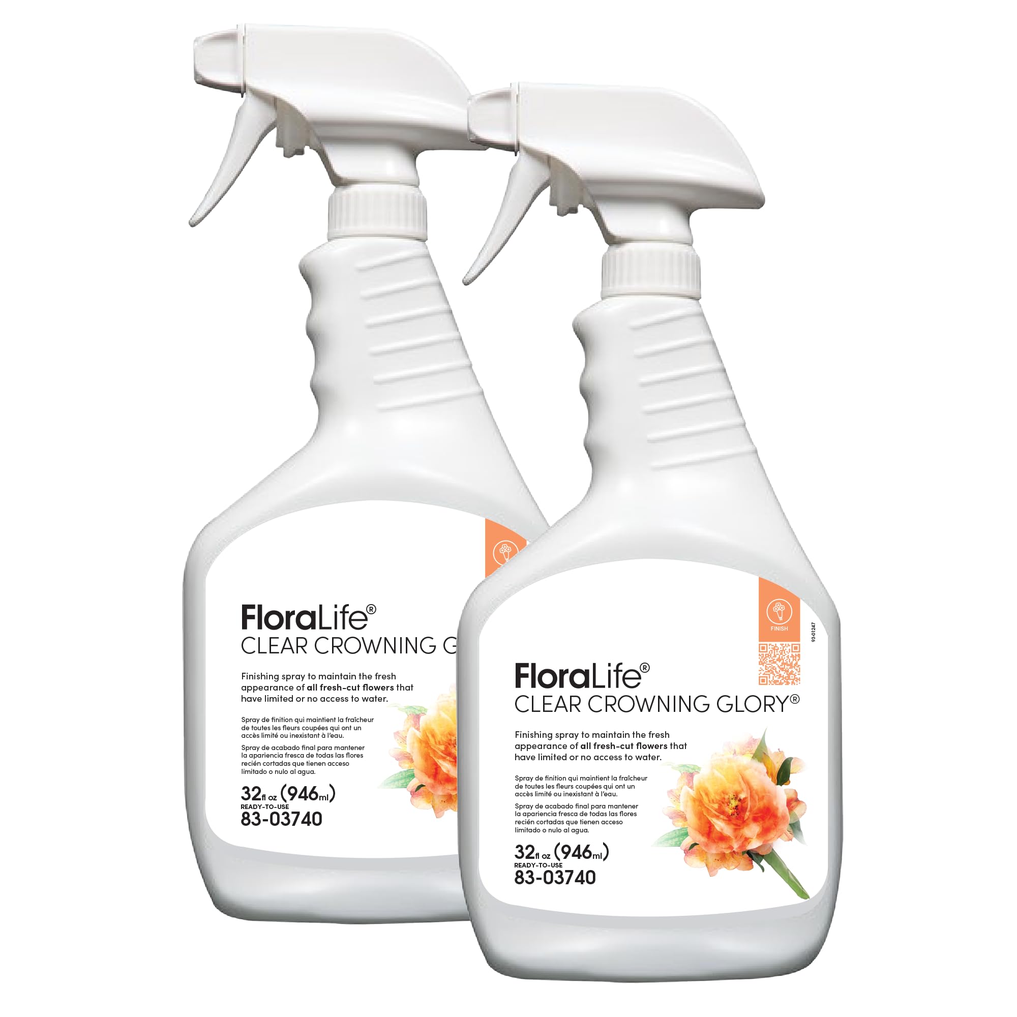 Floralife Crowning Glory Flower Spray 32 fl oz Two Bottles