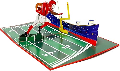 Miniatura 1 de Tarjeta de cumpleaños de fútbol americano, 5.91 x 7.87 pulgadas, sobre en blanco y bolsa de plástico transparente incluida