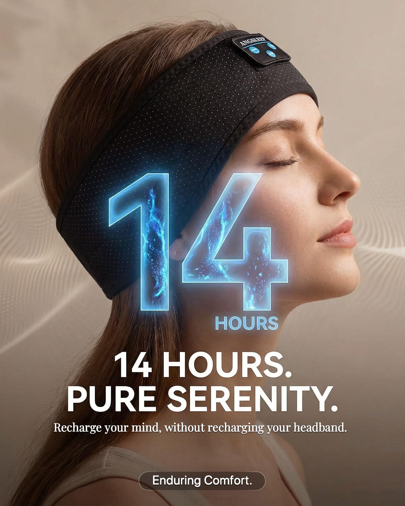 Casque de sommeil Bluetooth 5.4 sans fil avec haut-parleurs stéréo ultra fins pour les personnes dormant sur le côté, résistant à la transpiration et doux, bandeau de sport pour la course à