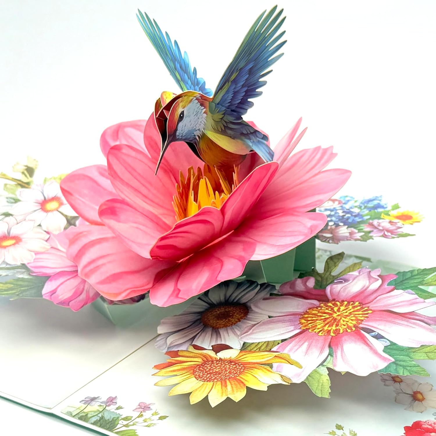 Greeting Cards Hummingbirds Flower, 3D Pop Up Birthday Gifts for Women Wife Mom Daughter Sister Aunt Grandmother, Anniversary Card, With Envelope (0685) - Image 6