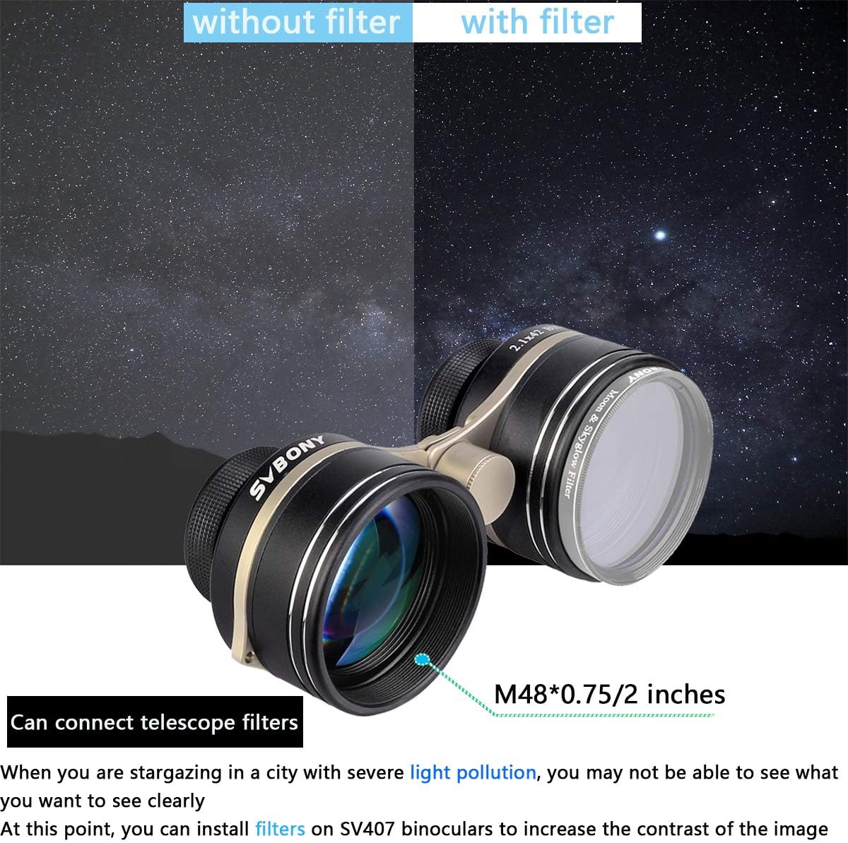 Buy SVBONY SV407 Binoculars for Stargazing and Angle,for