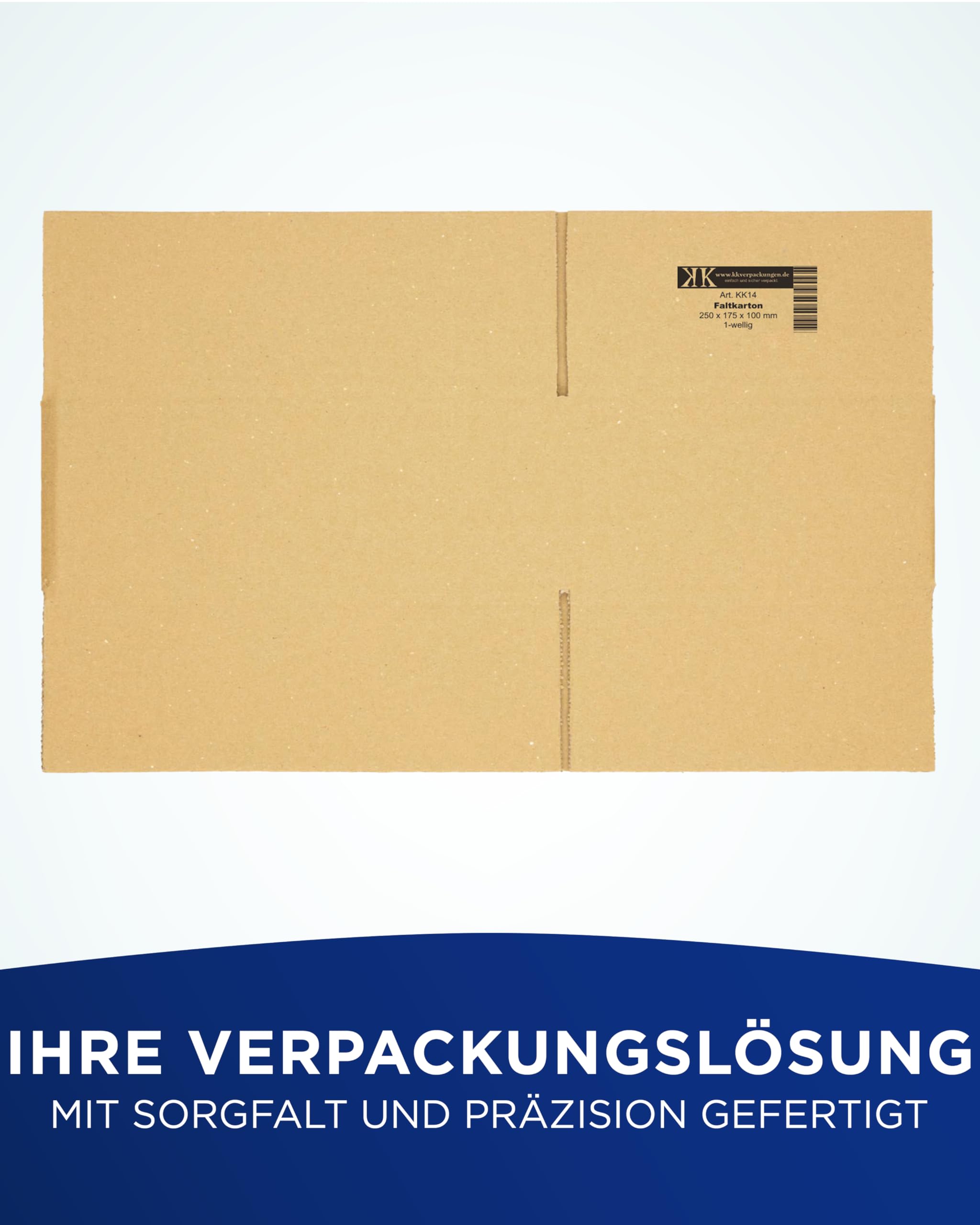 KK Verpackungen Versandkartons 250 x 175 x 100 mm Braun 1-wellig (Außenmaß 255 x 180 x 110 mm) | 200 Stück, Faltkartons Kartons für Versand als DHL Päckchen M Hermes Päckchen DPD GLS Paketklasse XS