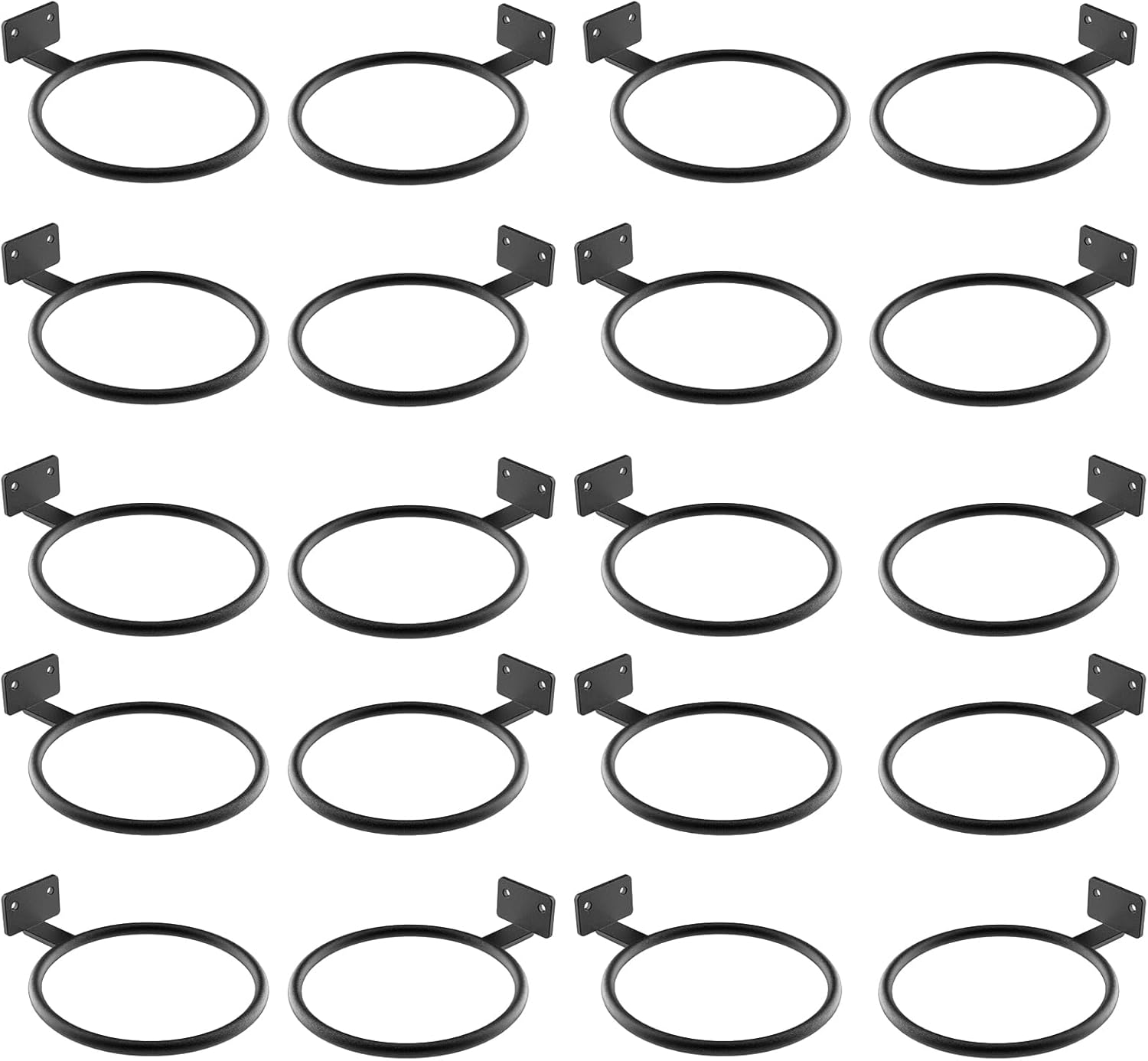 8in 20Pack Wall Flower Pot Holder Ring Bulk Plant Hanger, Metal Planter Hooks Wall Mounted Bracket Heavy Duty for Outdoor Indoor