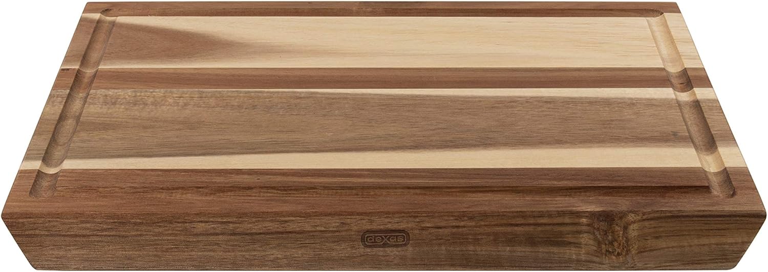 Dexas "45"Acacia Wood Cutting Board with Well, 12 x 16 inches, Model Number: 761-45-1