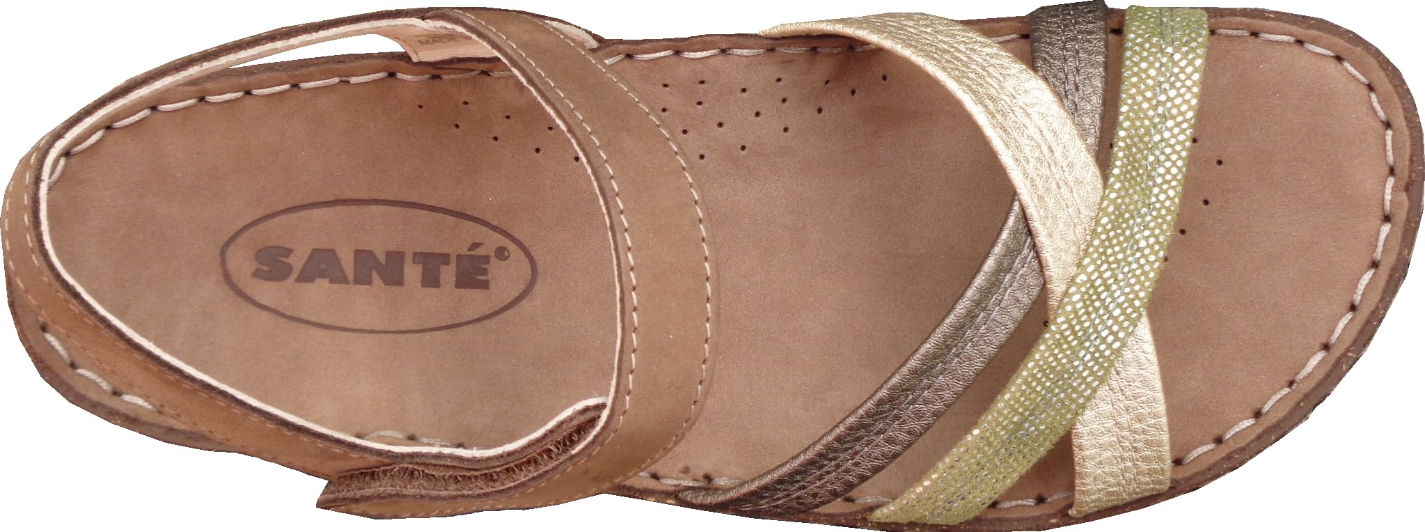 SANTE'- Cura e Confort - SANDALO DONNA IN PELLE CON SOTTOPIEDE ANATOMICO - FLESSIBILE E MOLTO CONFORTEVOLE - ARTIGIANATO ITALIANO