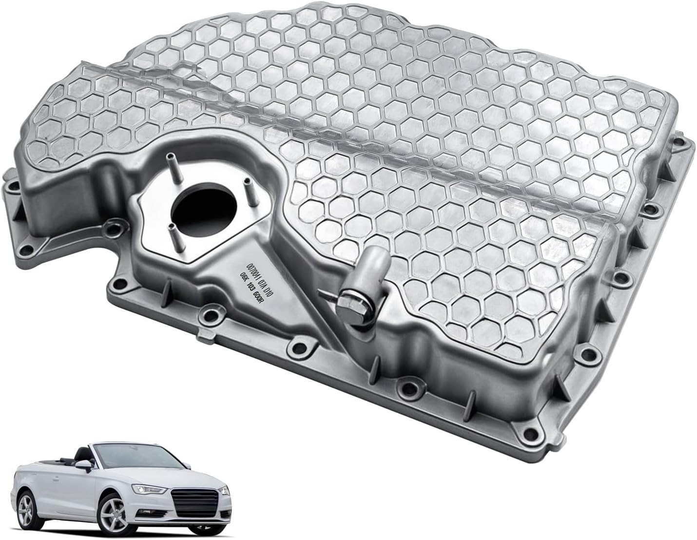 06K103600R Engine Pan Conversion Kit Aluminum Retrofit Low Profile Oil Pan Kit Replacement for A1 A3 S3 A3RS3 TT Golf GTI 06K103600AE 06K103600D (Aluminum)