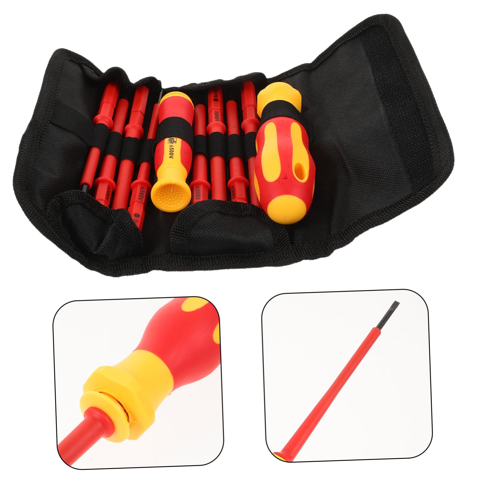 HOMSFOU 5sets Cacciaviti Isolati Per Elettricista Strumenti Di Sicurezza Per Riparazioni Elettriche Cacciavite Croce e Piatto Kit Professionale Per Uso Domestico e Lavoro Elettrico