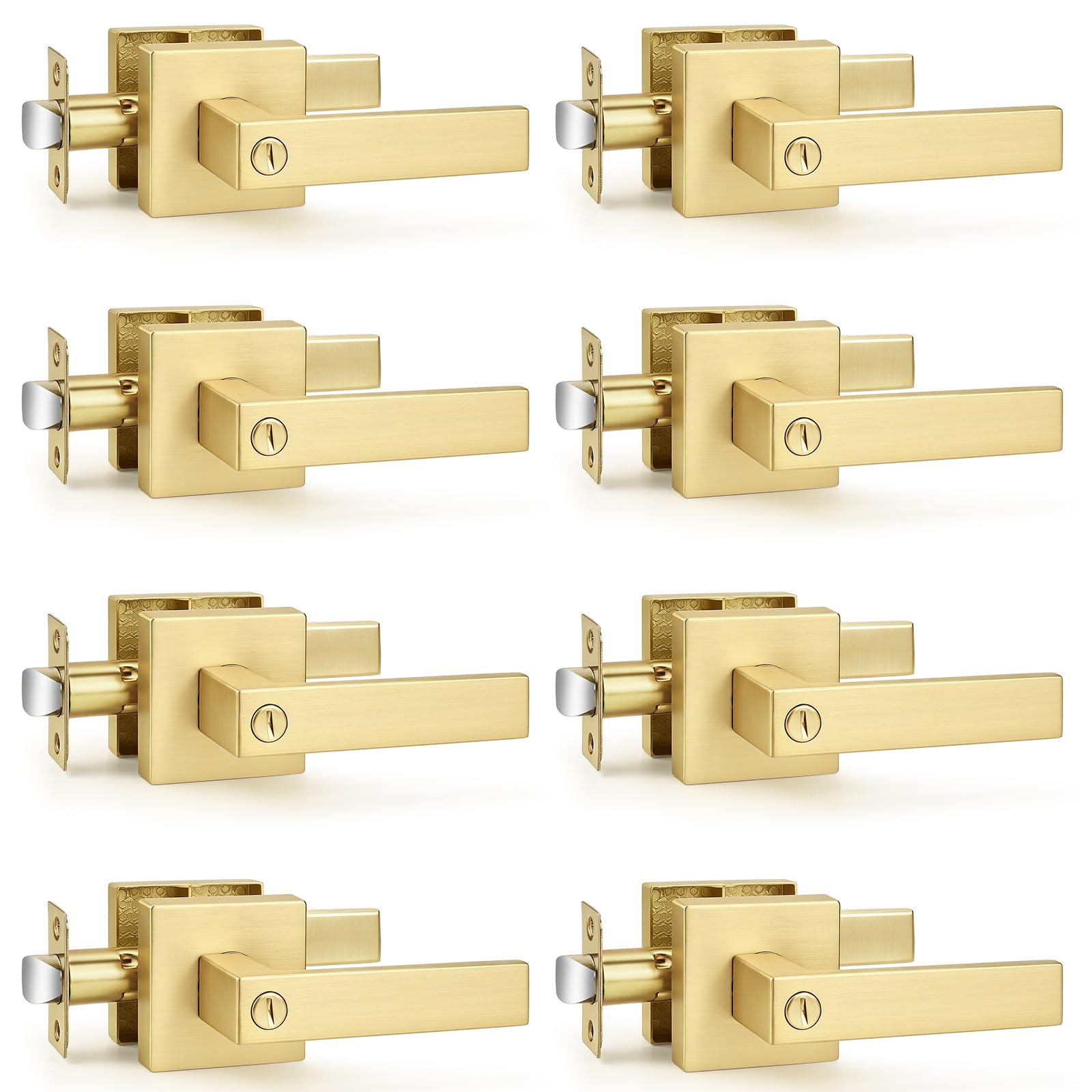 Probrico Matte Black Square French Doors Half-Dummy Handles, Heavy Duty Closet Balcony Pantry Hardware, Non-Turning Stainless Steel Single Dummy Levers(Exposed Screws, 4 Pack) — Amazon image 28