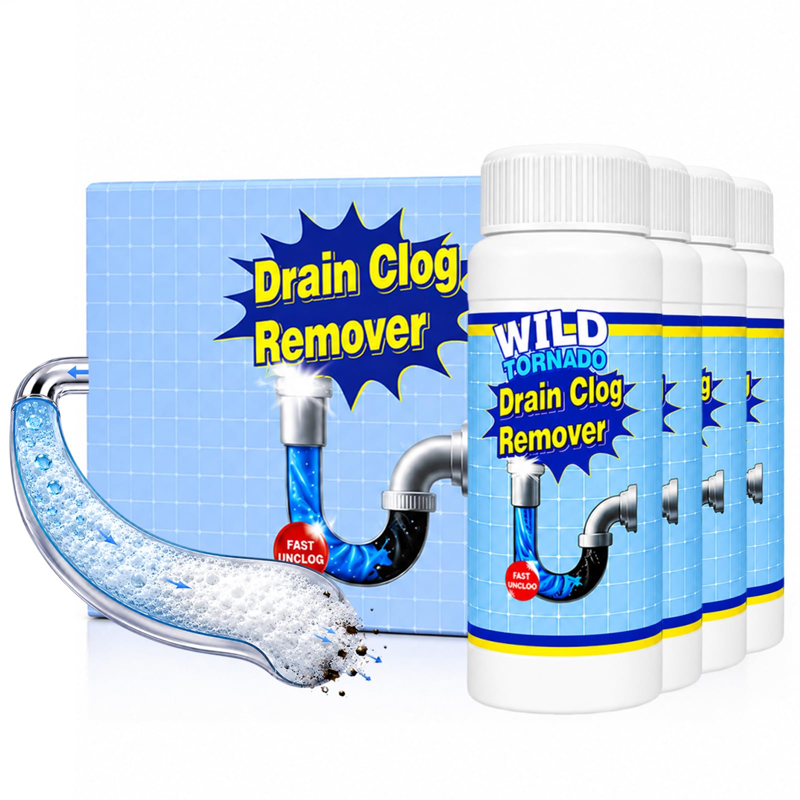 Drain Clog Remover Powder 4-Pack