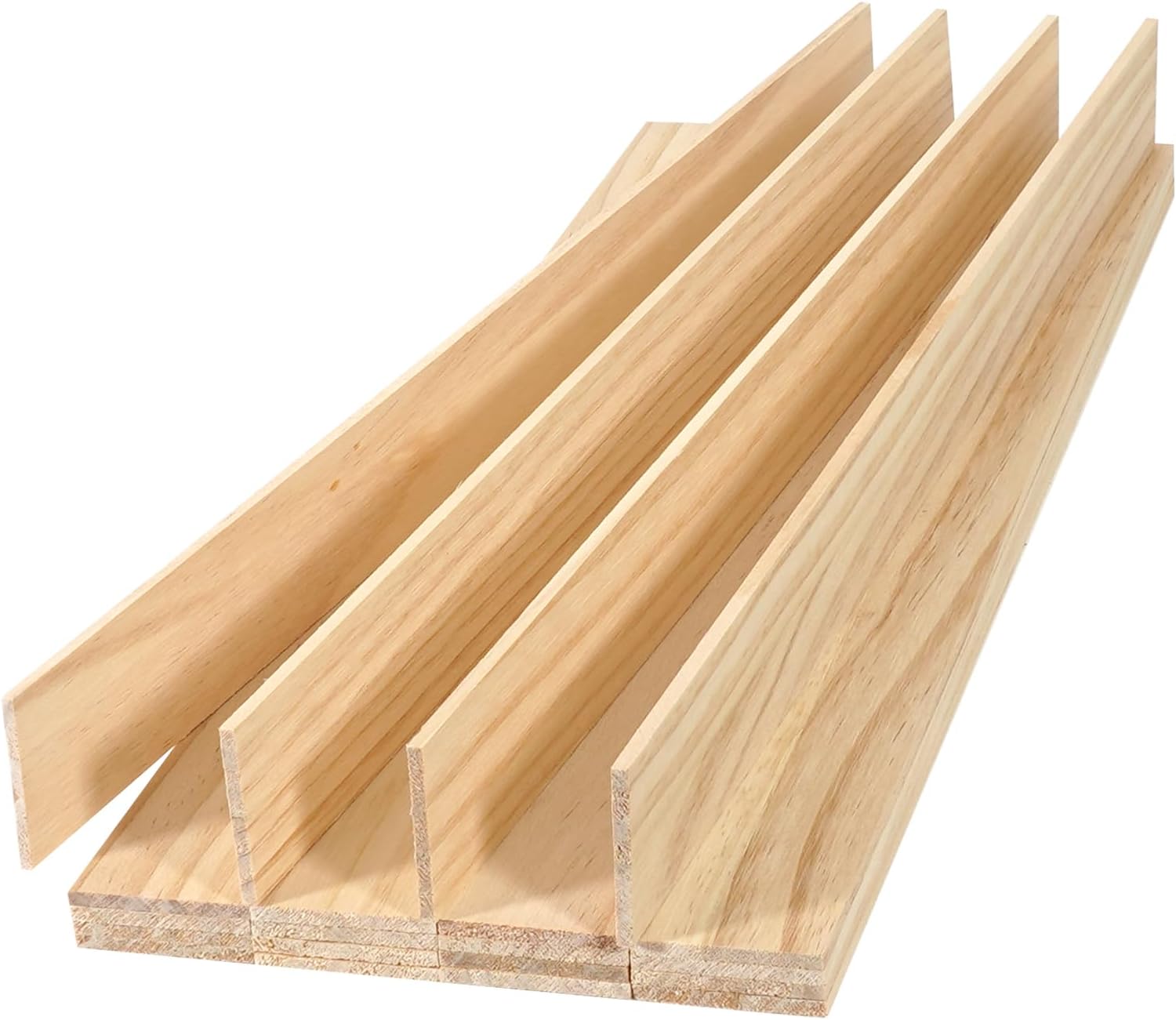 Wood Strips Slats Wooden Dowels for Crafts 1/4"x 1.5" x 12", 10 PCS Decorative Wood Trim Planks for Wall, Square Wooden Sticks for Crafting, Unfinished Pine Lumber Pieces for Woodworking Models Making