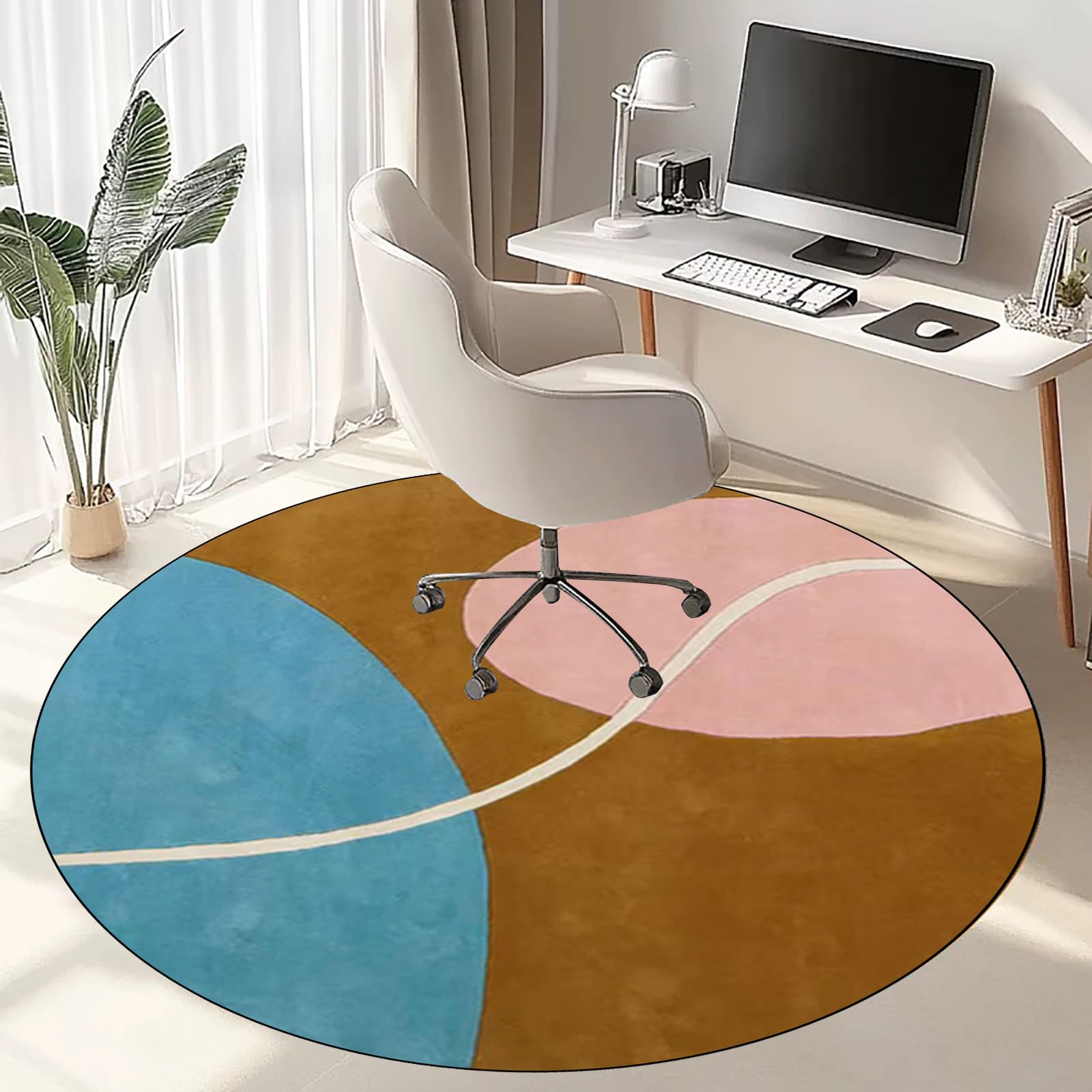 90 cm Schreibtischunterlage Bürostuhlunterlage für Hartboden - Rund Bürostuhl Matte - schreibtischstuhl unterlage- Bodenschutz Bürostuhl für Parkett, Laminat, Teppichboden