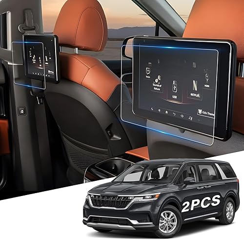 Para 2 piezas 2022 2023 2024 Kia Carnival 12.3 pulgadas pantalla táctil de asiento trasero Protector de pantalla de alta claridad - Accesorios de