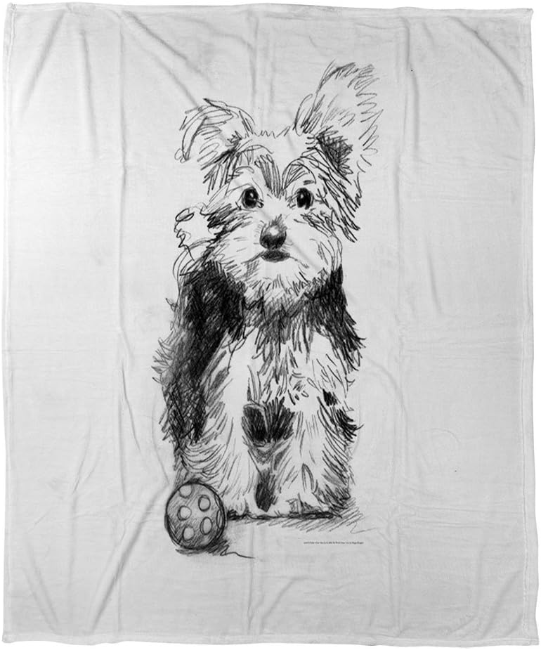 Manual Woodworkers & Weavers Coral Fleece Throw, 50 by 60-Inch, Yorkshire Terrier Rufus