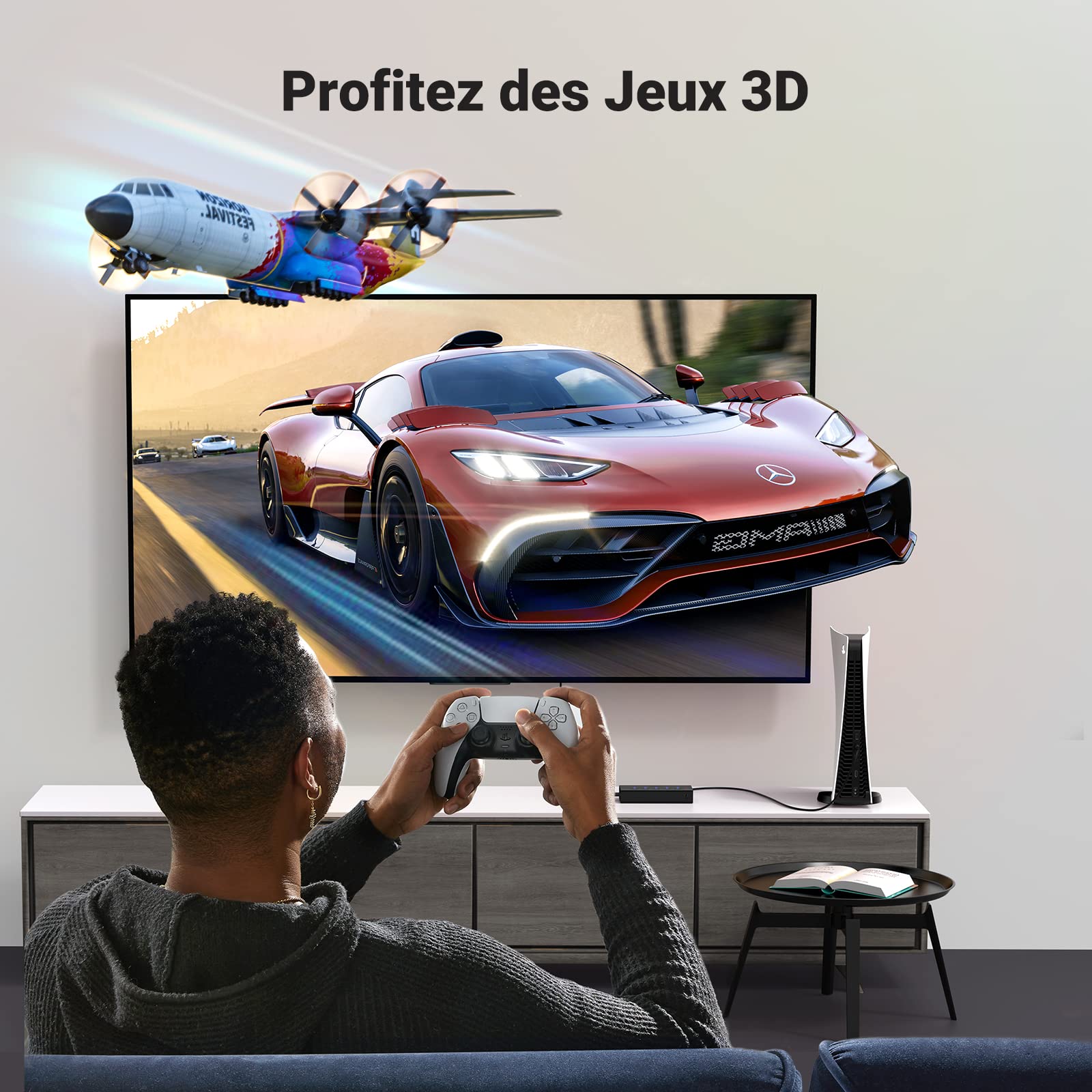 UGREEN HDMI Switch 4K 60Hz 5 Entrées 1 Sortie Commutateur HDMI 3D HDR CEC avec Télécommande IR Compatible avec PS5 PS4 Switch 2 Xbox One 360 TV Stick Box Chromecast Lecteur Blu Ray DVD Projecteur HDTV