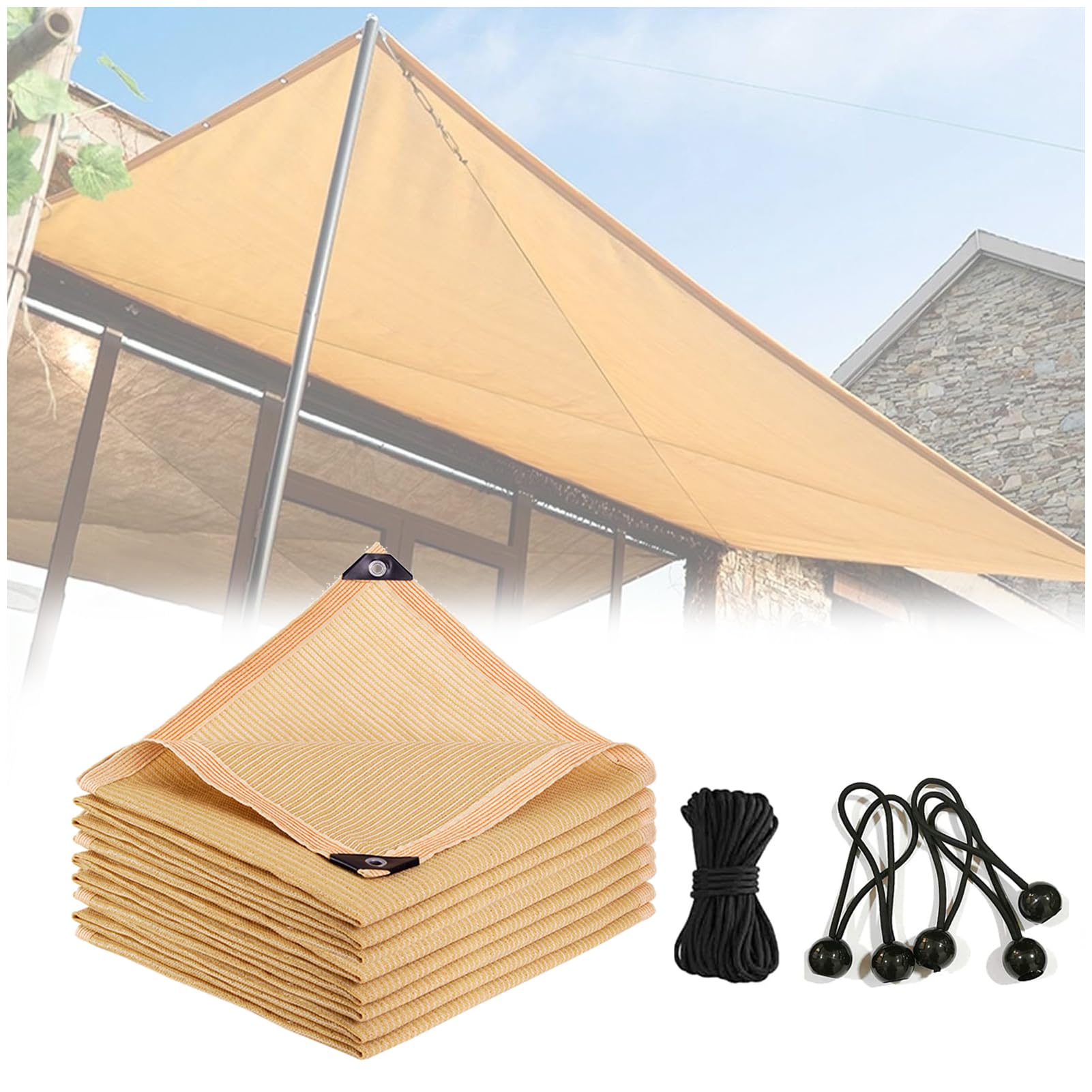 WQPMNYG Shade Cloth 95% Shading Net with Grommets - Breathable Durable Mesh Tarp for Plant, Pergola, Patio, Greenhouse, Chicken Coop