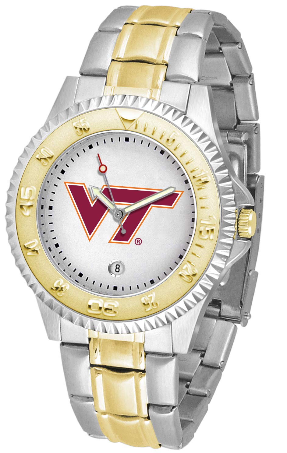SunTime Virginia Tech Hokies Men's Competitor Steel Watch Two-Tone Gold/Silver