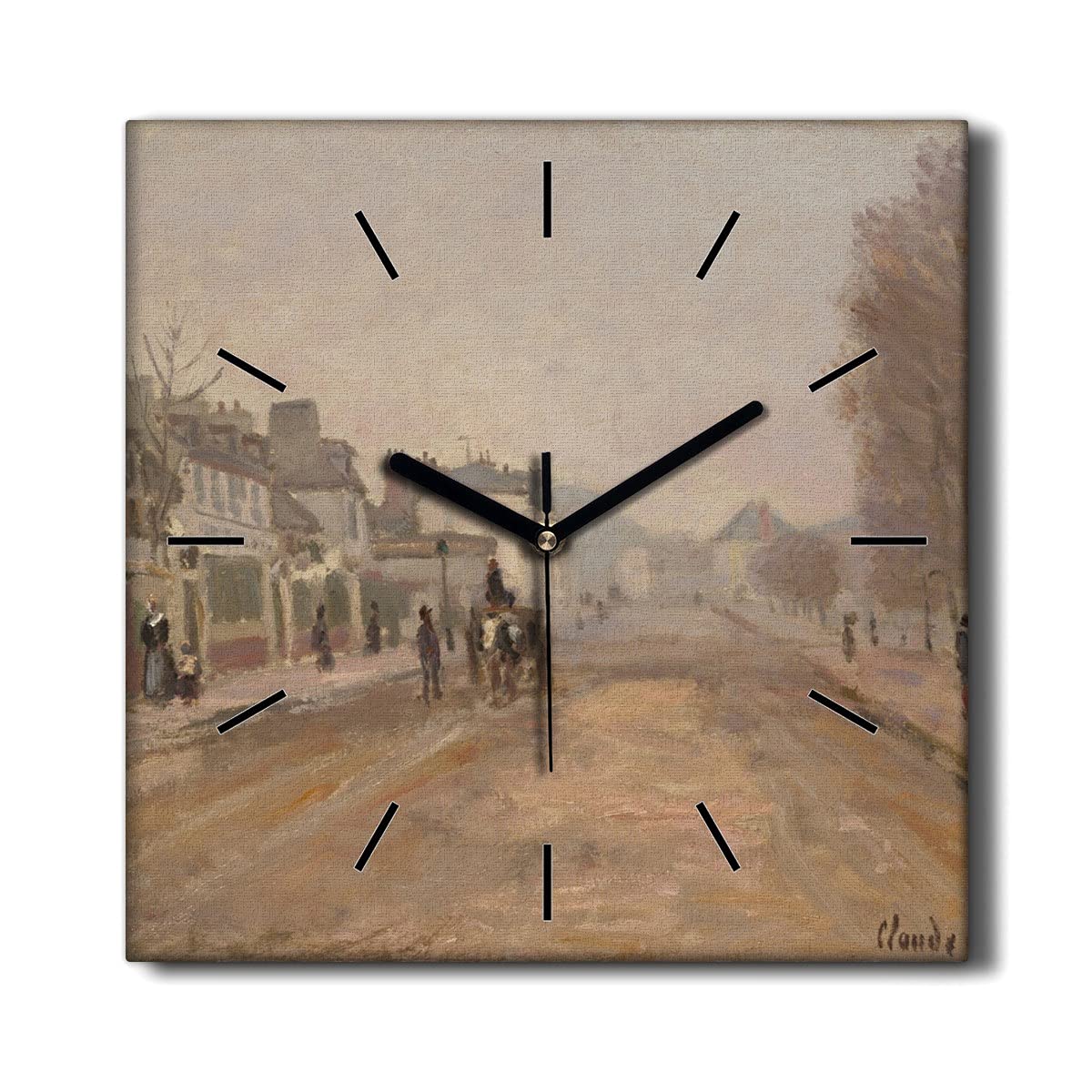 Horloge sur toile 30x30 cm Promenade Argenteuil Monet Coloray