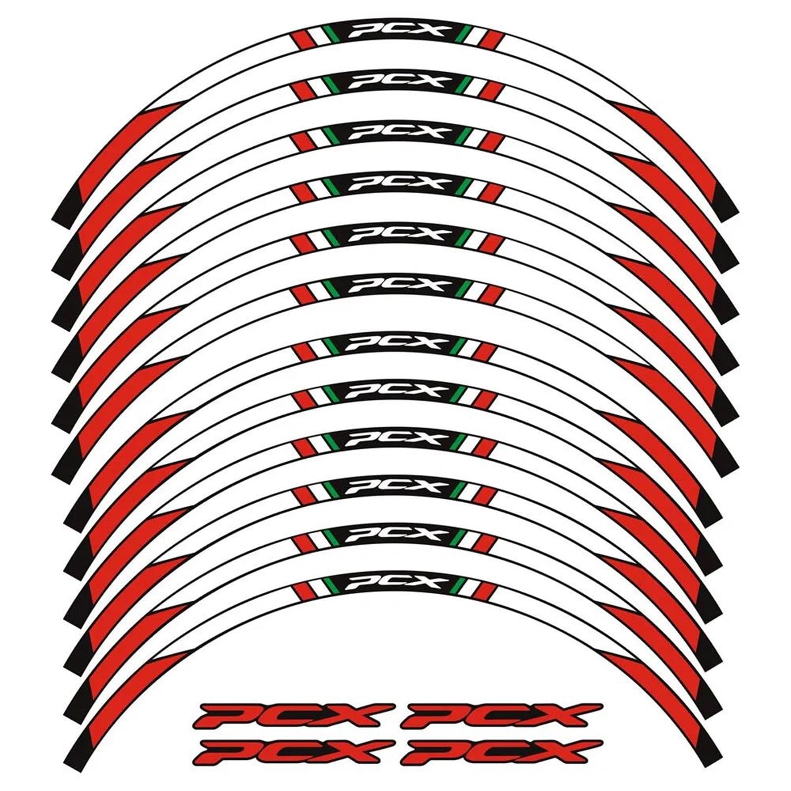14" 13" Wheel Reflective Rim Vinyl Sticker Decal for PCX 125 150 160 Motos Stickers(Color4)