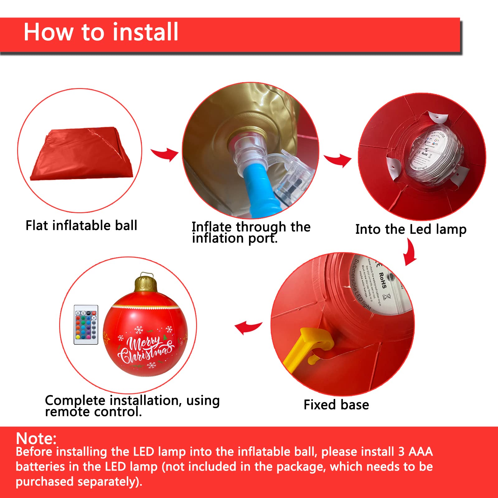 Grand Adornos De Baile De Navidad Para Al Aire Libre: 45 Cm Bola De Navidad Inflable PVC Decoración Gigante Juguete Al Aire Libre Ristente A La Intemperie Del Clima De 24,95 € | DHgate