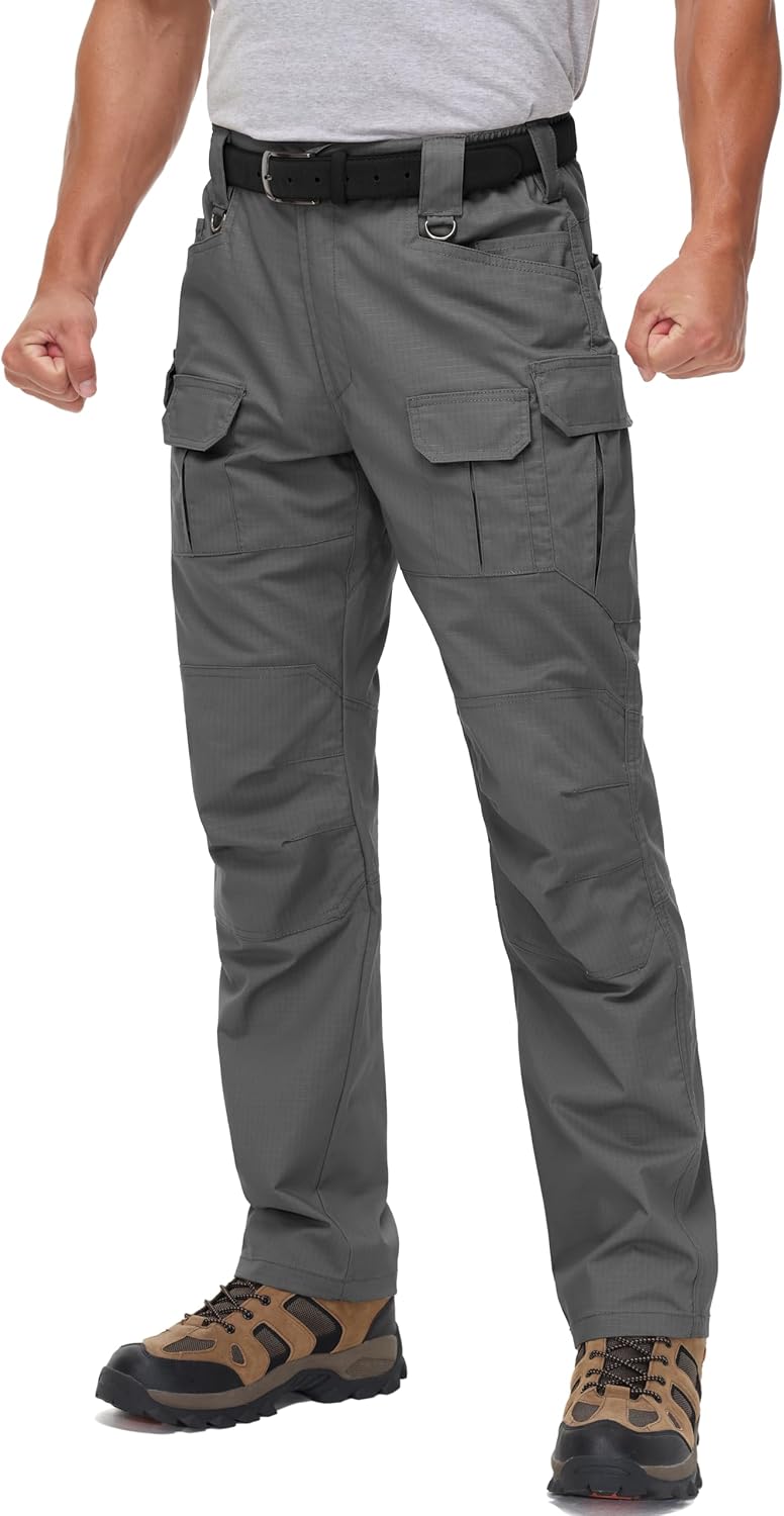 Men's Tactical Pants Water Resistant Stretch Ripstop Cargo Pants Lightweight Outdoor EDC Work Hiking Pants - Image 4