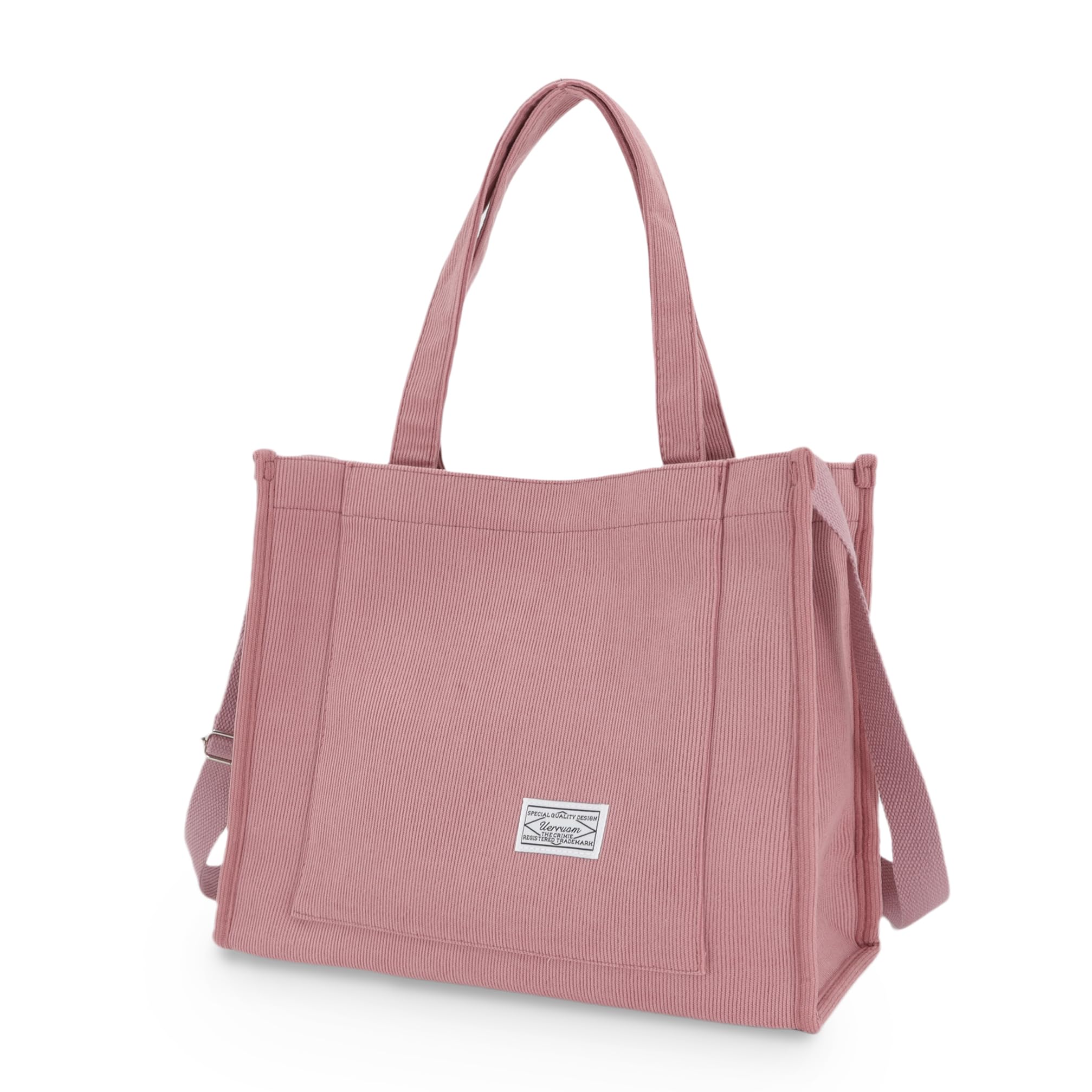 UERRUAM Corduroy Tote Bag for Women Work Crossbody Purse for Everyday,College,Travel,Lightweight Handbag Adjustable Strap