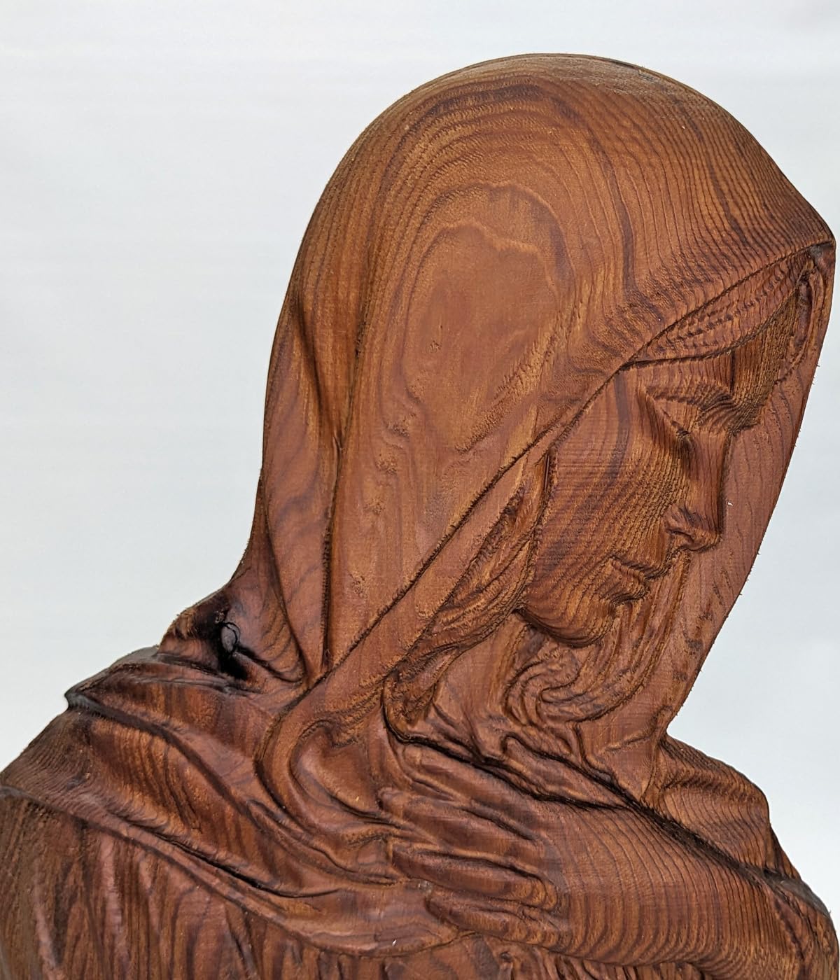 Generic Mary's Sacred Heart Cedar Wood Religious Figurine
