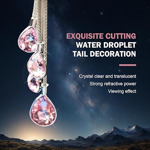 Miniatura 3 de Bling Ball and Drops - Colgante para espejo retrovisor de automóvil, dije de cristal para mujer, colgante de cristal colgante de la suerte,