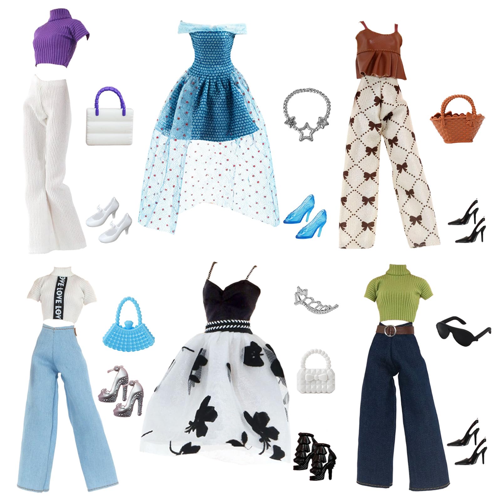 23 Pcs Doll Clothes and Accessories Set for 11.5 Inch Girl Doll