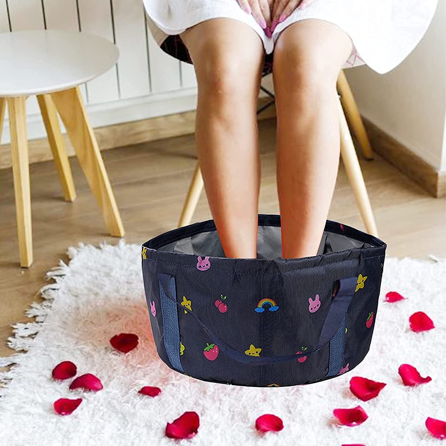 SOVORM Klappbarer Eimer, tragbar, faltbar, für Reisen, Wäsche, Wanne, Waschbecken, Eimer, Angeln, faltbar, Fußbad, Waschbecken, Waschkorb, Spa, Fußbad, Eimer (Farbe: Schwarz), tragbar ANXYL The New