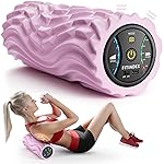 FITINDEX Vibrating Foam Roller for Back Pain, 5-Speed Foam Roller Muscle Massage, Exercise, Yoga, Muscles Deep Tissue, Pilates, Physical Therapy, Recovery, Neck, Leg, Rechargeable, Pink