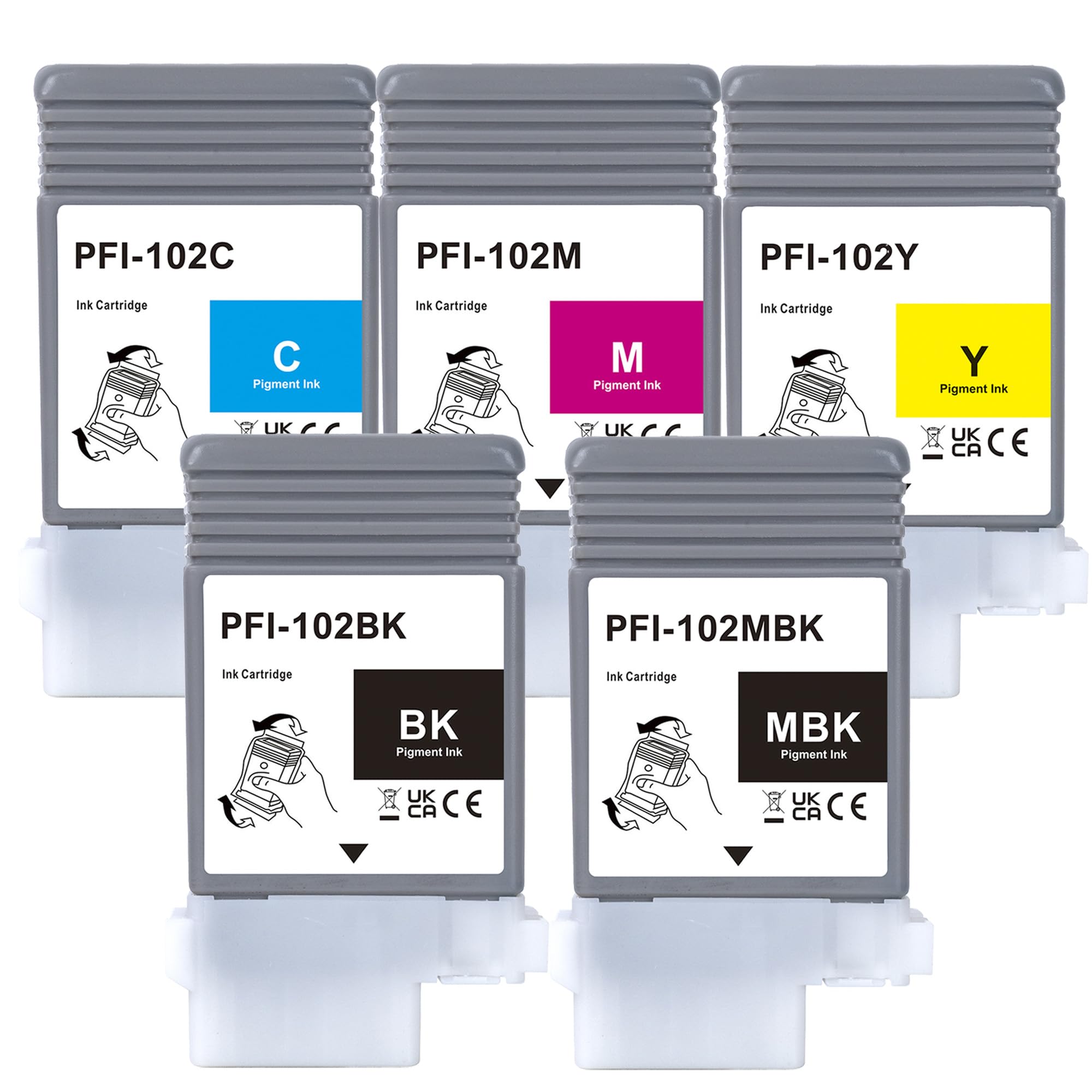 Amazon.co.jp: LCL Canon用 PFI-102 PFI102 顔料 (5色セット MBK/BK/C