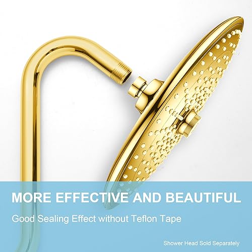 Miniatura 9 de OFFO Brazo de extensión de cabezal de ducha de 12 pulgadas, brazo de ducha en forma de S de bronce aceitado con brida, extensión de brazo de ducha