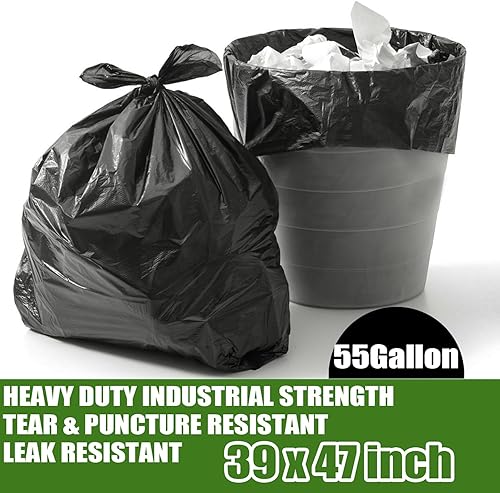 Miniatura 2 de Bolsas de basura, paquete de 50 bolsas de basura extra grandes, bolsas de basura resistentes, bolsas de césped y hojas extra grandes, bolsa