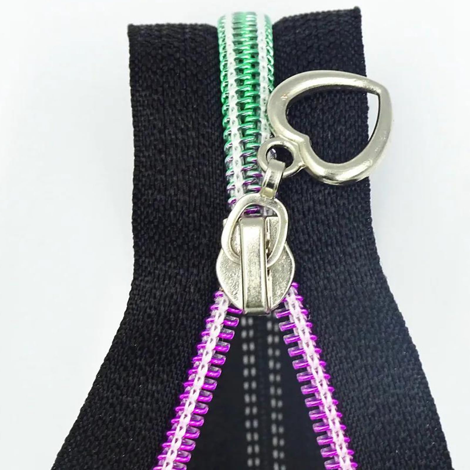 Cremallera de nailon con dientes degradados n.° 5 para costura y sastrería, 50-90 cm.,Negro,50 piezas - 90 cm