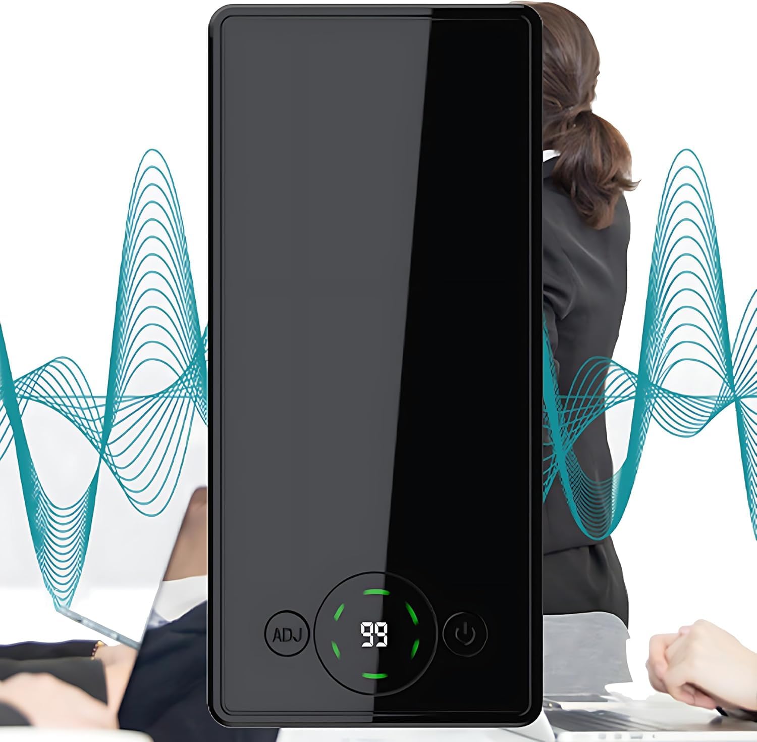 Jammer di Blocco della Registrazione, Intercettore di Registrazione A 300 ° con Power Bank da 4000 mAh E Display LCD, Dispositivo Anti-Registrazione per Telefoni Cellulari, Registratori Voc