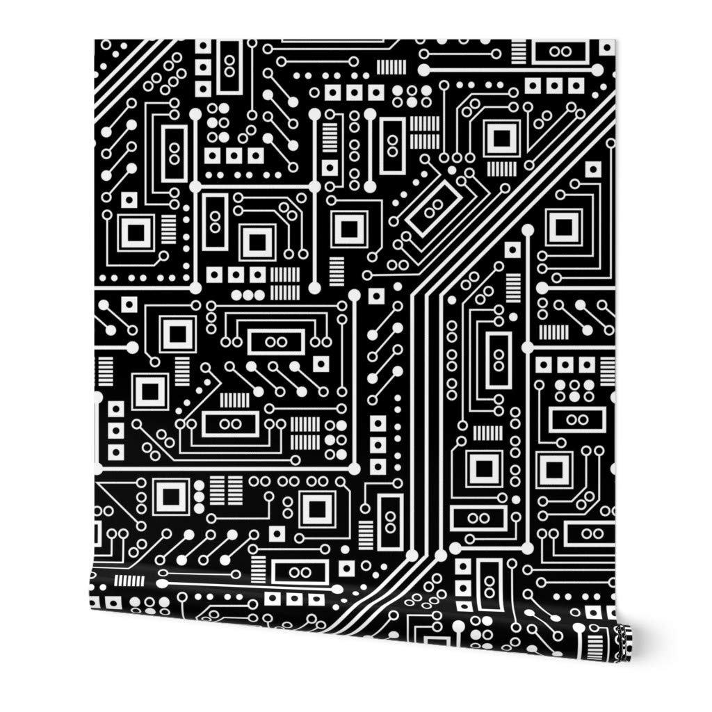 Circuit Board Black And White Wallpaper circuit-board-black-and-white-wallpaper