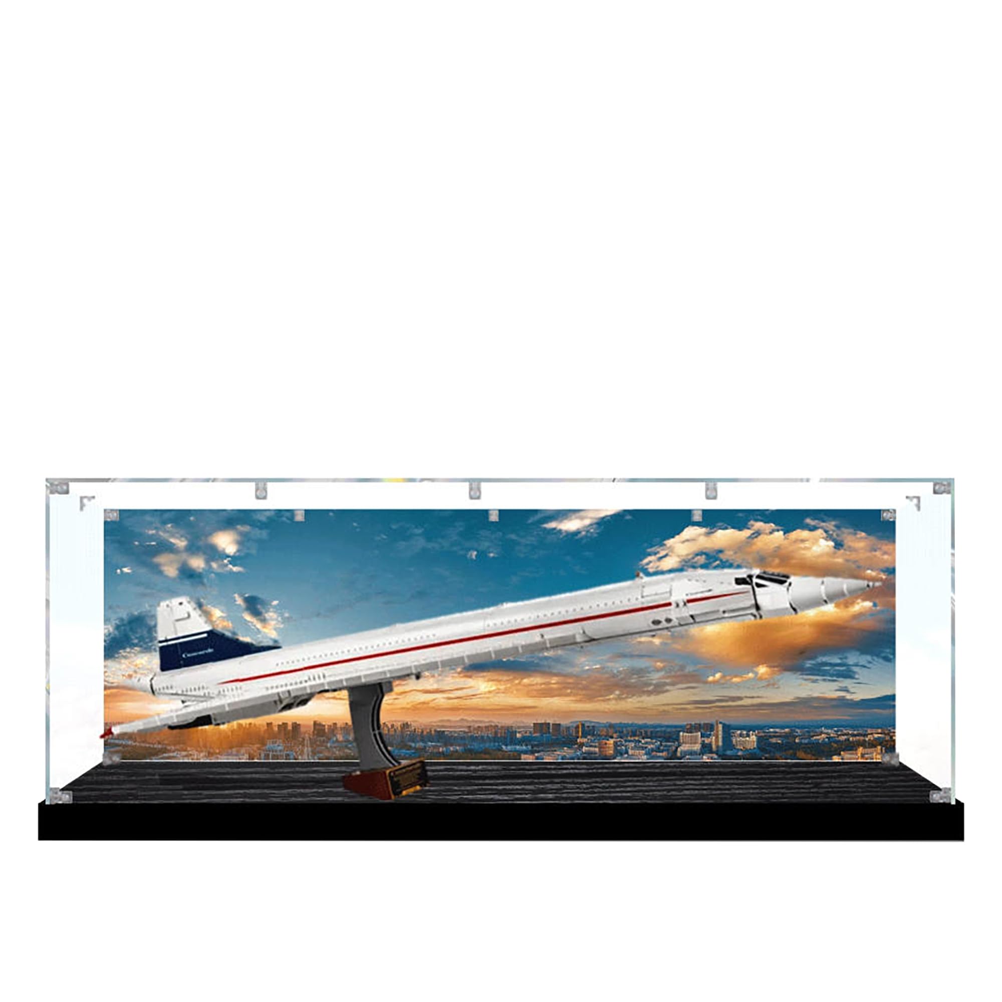 Acrylic Display Case for Lego 10318 Concorde Model, 3mm Dustproof Display Box, Display Case Compatible with Lego 10318 (Model Not Included)