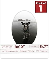 Vista 25 de Tapete de 8 x 10 pulgadas, corte biselado para fotos de 5 x 7 pulgadas, con apertura de tablero de fotos ovalado blanco precortado, sin ácidos, mate